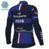 Wielershirt 2023 Groupama-FDJ Winter Thermal Fleece - Zwart Blauw